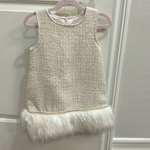 Feathered kids evening dress
